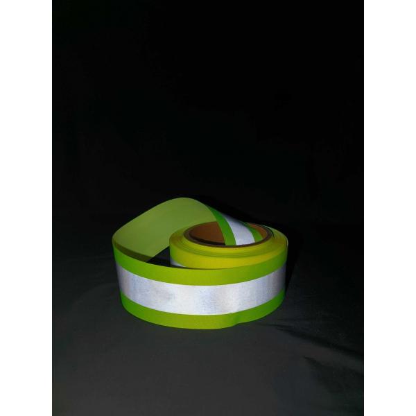 Quality Fluorescent Reflective Webbing Tape Green Reflective Fabric Ribbon High Light 5cm for sale