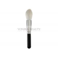 China Specialist Natural Goat Hair Powder Brush , Professional Makeup Brush With Black Wood Handle factory