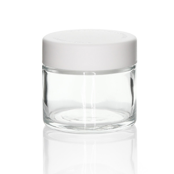 Quality 2oz Glass Child Resistant Jars Concentrate 2 Oz Wide Mouth Glass Jars Flower for sale