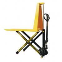China Yellow Color Steel Scissor Lift Hand Pallet Truck , Manual Hydraulic Stacker Straddle Lift Truck for sale