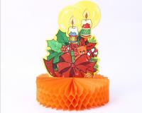 China Foreign trade decoration handmade Christmas candle paper sculpture, creative paragraph origami ornaments, birthday cake factory