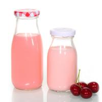 Quality Custom Printed Recycled Glass Milk Bottles 1l Clear Transparent for sale
