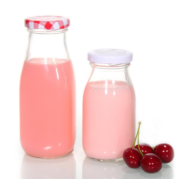 Quality Custom Printed Recycled Glass Milk Bottles 1l Clear Transparent for sale