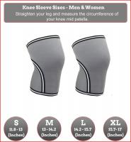 China GREY Knee Compression Sleeve - 7mm Neoprene competition Level Knee Brace factory