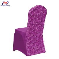 China Elastic Purple Spandex Chair Sashes Prints Style for Outdoor Restaurant factory