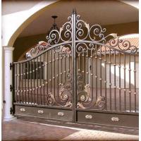 China 20ft Double Wrought Iron Garden Gates Courtyard Iron Entry Gates Anti Rust for sale