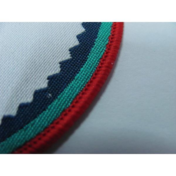 Quality Custom Woven Patch With Embroidery Merrow Border For Hats/Garment for sale