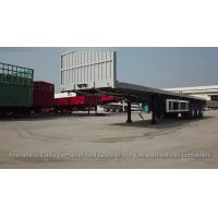 China Sinotruk howo 40ft gooseneck flatbed Semi trailers Used 3 Axles Heavy duty Flat Bed self loading container trailer for sale