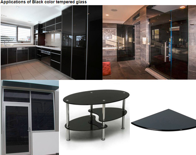 China 5mm 6mm Tempered Glass Panels for Table Tops Black Toughened Glass for sale