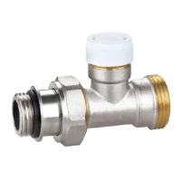 Quality Towel Rail Straight Radiator Lockshield Valves 1/2 Inch For 3/4 Inch EK Nickel for sale