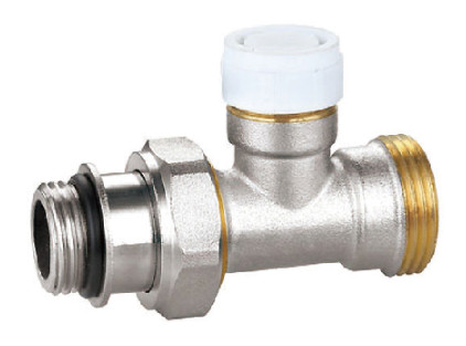 Quality Towel Rail Straight Radiator Lockshield Valves 1/2 Inch For 3/4 Inch EK Nickel Plated for sale