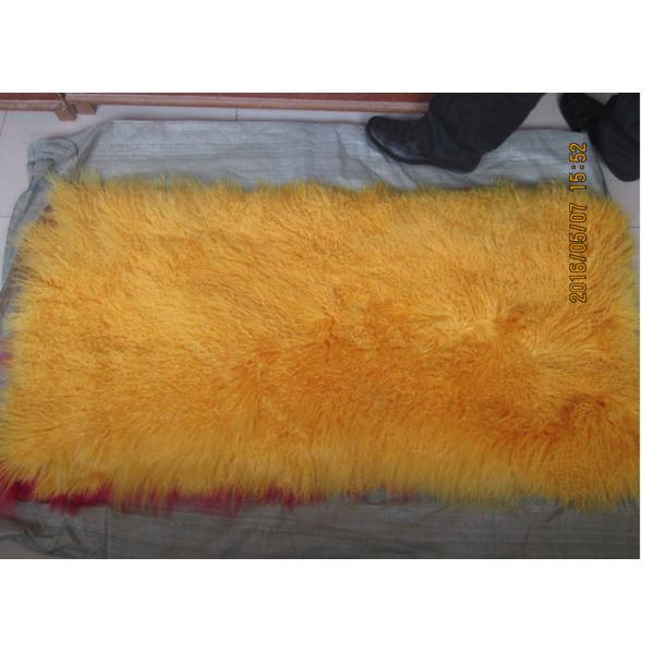 Quality 10-15cm Long Hair Real Sheepskin Rug Mongolian Super Soft Texture For Bedroom for sale