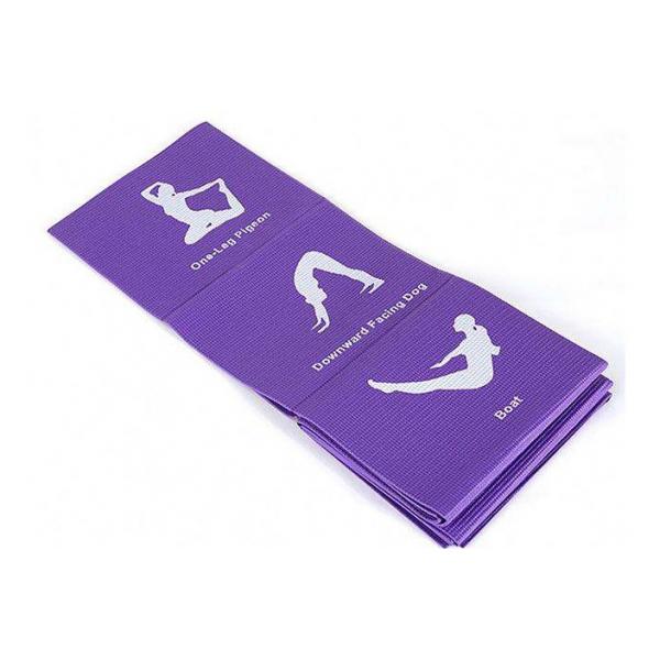 Quality Light Foldable Fitness Exercise Mat Printed PVC Yoga Mat Kit With Poses for sale