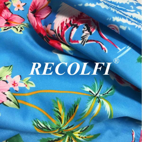 Quality Digital Print Ribbed Swimwear Fabric Repreve Nylon And ROICA Spandex Fiber for sale