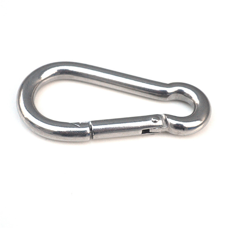 China DIN 5299 spring snap hook carabiner white zinc plated carbon steel factory