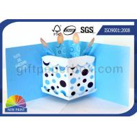 China Pop Up Birthday Cake Custom Greeting Cards , Printable Greeting Cards factory