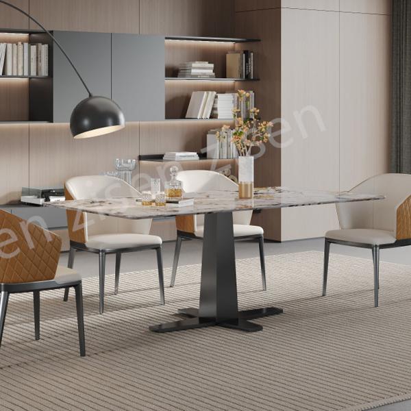 Quality Long Lasting Ceramic Marble Effect Dining Table Stylish  Eye Catching Minimalist for sale