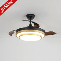 China 42'' Retractable Ceiling Fan With Dimmable LED Light Amd DC Motor factory