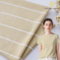 China Skin Friendly Plain Jersey 175gsm Striped Knit Cotton Fabric For T Shirt factory