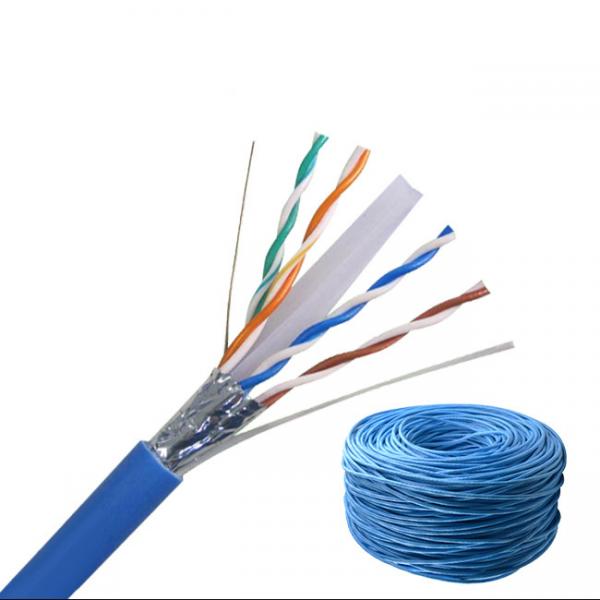 Quality Indoor 4P Twisted Pair 0.57mm Cat6 LAN Cable , Blue Cat6 Cable for sale