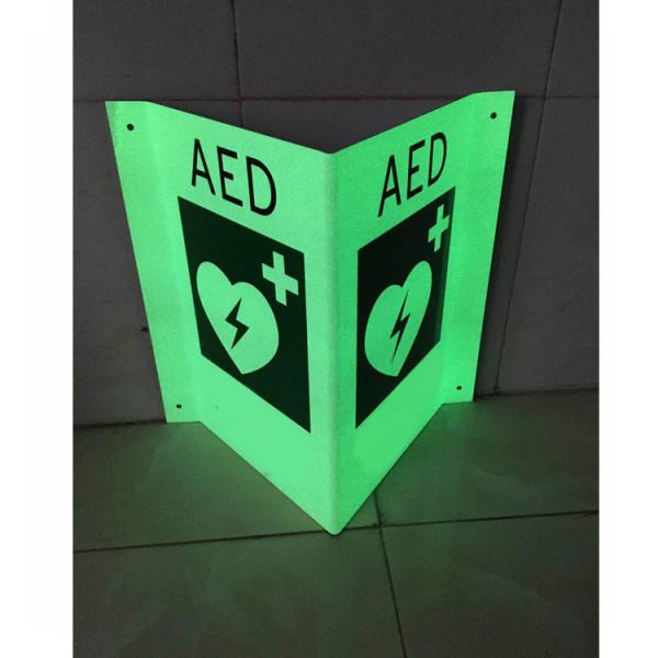 Quality V Shaped 3 Way Heart Sign AED Wall Mounted With Night Glow Painting for sale