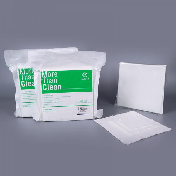 Quality Class 100 Cleanroom Microfiber Wipes High Absorbent Lint Free 180gsm Polyester Knit 9x9 for sale