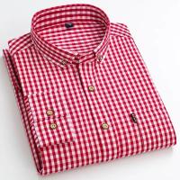 China                  100% Cotton Plaid Shirt Long Sleeve Shirt Casual Formal Shirts Office Custom Tuxedo Shirt              factory