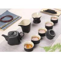 China Custom Black Color Ceramic Mugs Ceramic Tea Set For Family Party / Tea Shop factory