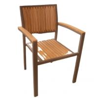 China Outdoor garden resort hotel teak furniture armrest Teak Garden Chairs solid wooden teak lawn chair---YS5701 factory