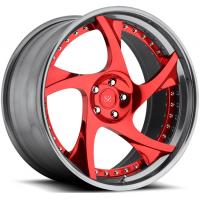 Quality 20 inch customized red spoke 2 piece forged car wheel rim china for sale
