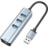 China 3.0 USB Ethernet Adapter 3Port USB RJ45 10 Gigabit Ethernet Adapter ROHS factory