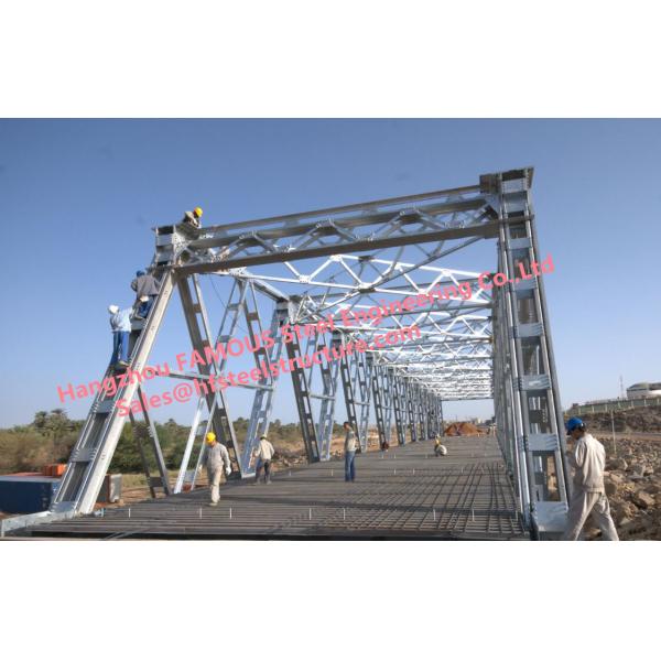 Quality Amphibious Steel Truss Bridge , Truss Suspension Bridge Hot Dip Galvanized for sale