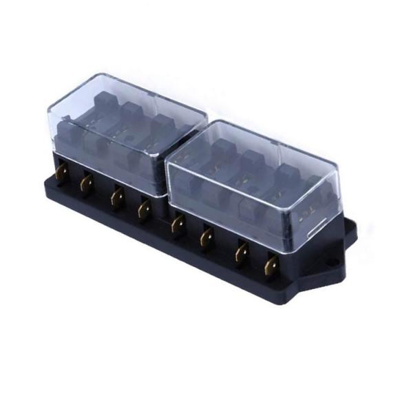 Quality PA66 6.3mm Auto Fuse Block 8 Way Waterproof Blade Fuse Holder For RV for sale