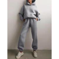 China Solid Casual Pullover Elastic Sportswear Tracksuits Long Sleeve Women Hoodies factory