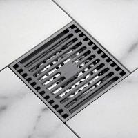 Quality Modern Brass Bathroom Shower Drain , Square Floor Drain With Sink Hygienic Cover for sale