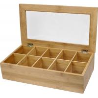 China 10 compartments bamboo wooden organic assorted tea storage box tea gift set factory