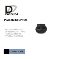 China Black Plastic Cord Locks | Clothing Cord Stoppers & Fastener, Used On Garments, Hats, Bags, etc factory