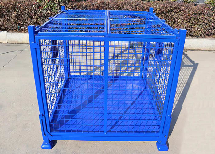 China Turnover Full Security Lockable Wire Mesh Pallet Cage 1500Kg factory