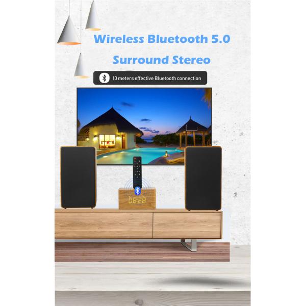 Quality 50 Watt Wooden Bookshelf Speakers , Active Bluetooth Speakers For Home for sale