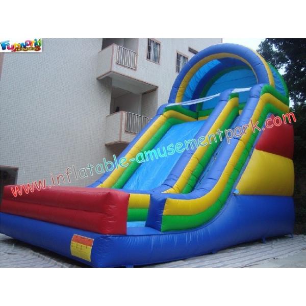 Quality 0.55mm PVC Commercial Inflatable High Slides For Outdoor And Backyard Use 9x 5 x 8M for sale