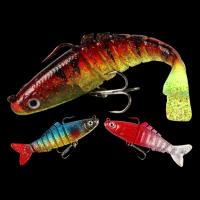 China 3 Colors 9CM/17g 6#Hooks 3D Eyes Plastic Soft Bait Full Swimming Layer Multi Jointed Fishing Lure factory