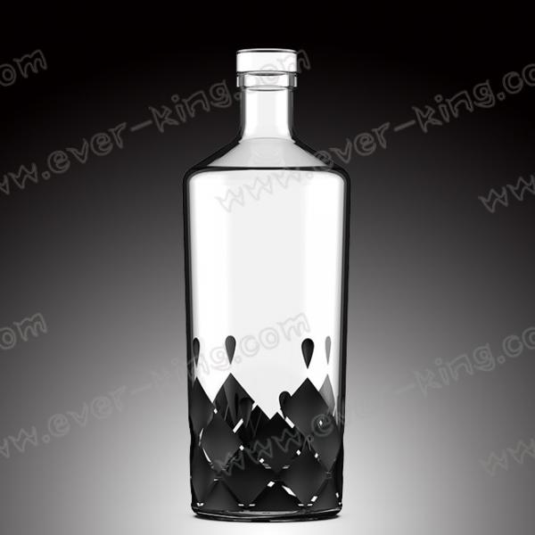 Quality Empty Square Glass Fancy Rum Bottles 1000ml For Liquor for sale