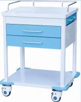 China Hospital Emergency Medical ABS Trolley With Drawers Wheels Shelves factory