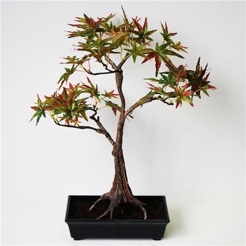 China Potted Artificial Maple Bonsai , Imitation Bonsai Trees Rejuvenating Customized factory