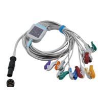 China TPU Jacket Mortara EKG Cable 12 Pin Hypertronix Connecto AHA/IEC Lead Color Coding for sale