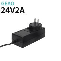 China 24V 2A Plug In Power Adapter Interchangeable Universal Charging Adapter FCC factory