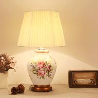 China Chinese style white flower ceramic Table Lamps Fashion table lamp ceramic(WH-MTB-120) factory