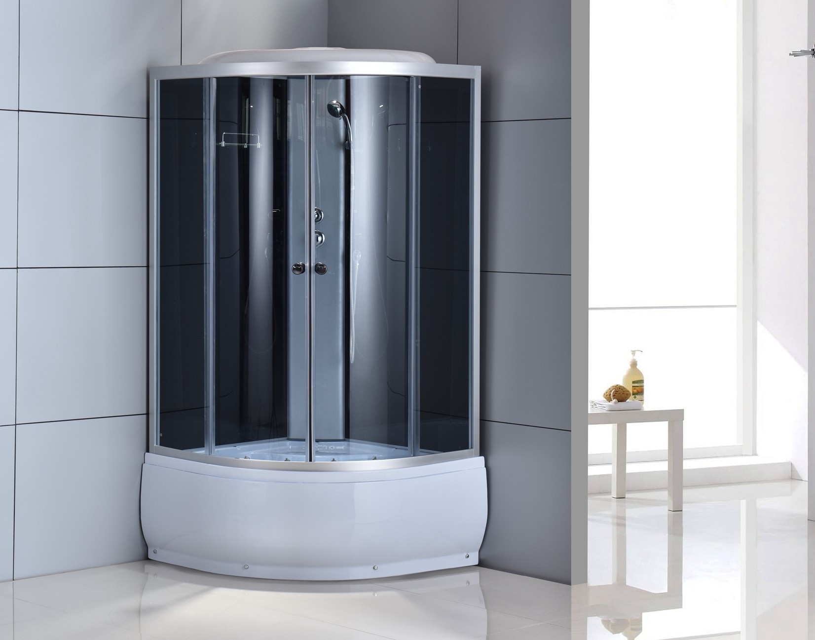 China Grey Glass Wet Room Shower Enclosure 39''x39''x85'' factory