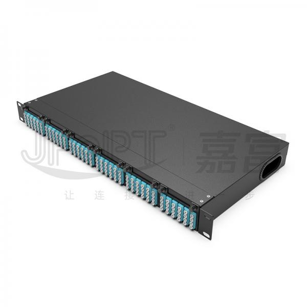Quality Rack Mount Fiber Patch Panel 6pcs MPO Cassettes With 1pc 24 Cores Or 2pcs 12 Cores MPO-LC Cable for sale