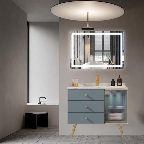 Quality Modern Bathroom Cabinet With Mirror Waterproof Floor Mounted for sale